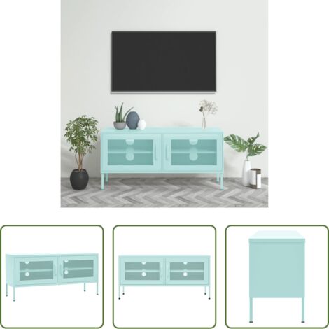vidaXL Mobile TV menta -  Mobile TV Menta 105x35x50 cm in Acciaio
