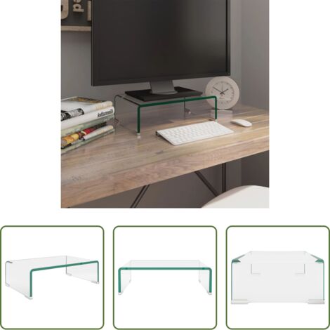 vidaXL Mobile tv - Mobile/Rialzo porta TV in Vetro Bianco 40x25x11 cm