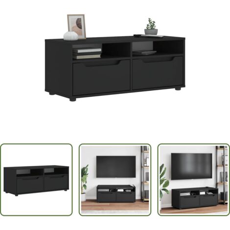 vidaXL Mobile TV -  Mobile TV VISNES Nero 100x40x38 cm in Legno Multistrato