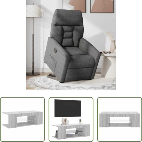 vidaXL Mobile TV moderno -  Mobile Porta TV con Luci LED Grigio Sonoma 90x39x30 cm