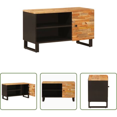 vidaXL Mobile TV moderno -  Mobile TV Marrone 80 x 33 x 46 cm Legno di mango massello