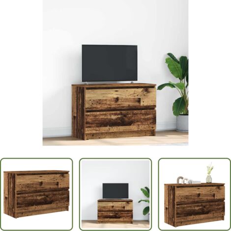 vidaXL Mobile TV multistrato -  Mobile Porta TV Legno Antico 80x35x54 cm in Legno Multistrato