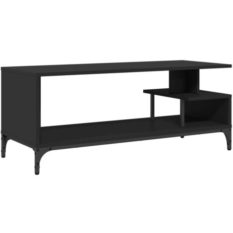 vidaXL Mobile TV Nero 102x40x41cm Legno e Acciaio Verniciato a Polvere