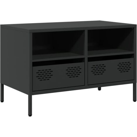 vidaXL Mobile TV Nero 68x39x43,5cm in Acciaio Laminato a Freddo