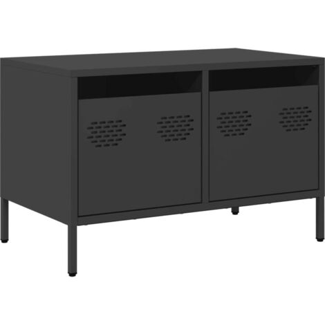vidaXL Mobile TV Nero 68x39x43,5cm in Acciaio Laminato a Freddo