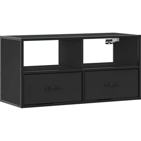vidaXL Mobile TV Nero 80x31x39,5 cm in Truciolato e Metallo