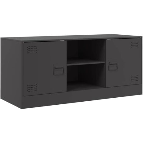 vidaXL Mobile TV Nero 99x39x44 cm in Acciaio