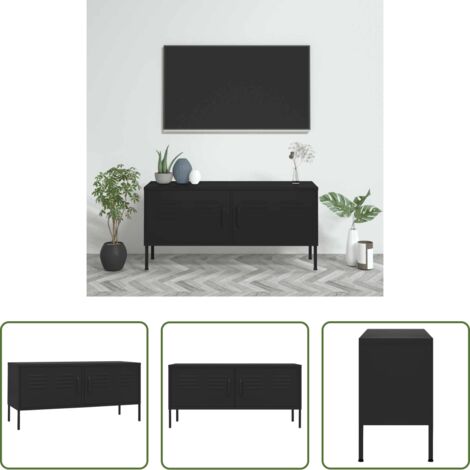 vidaXL Mobile TV nero -  Mobile TV Nero 105x35x50 cm in Acciaio