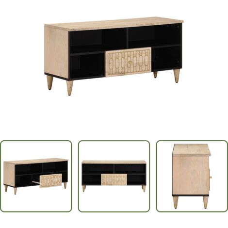 vidaXL Mobile TV per interni -  Mobile Porta TV 100x33x46 cm in Legno Massello di Mango