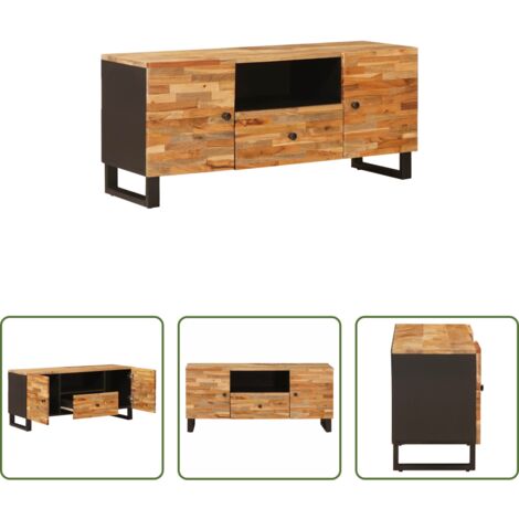vidaXL Mobile TV per soggiorno -  Mobile TV Marrone 105 x 33 x 46 cm Legno di mango massello