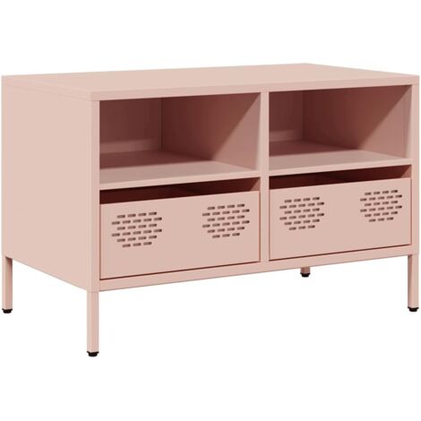 vidaXL Mobile TV Rosa 68x39x43,5cm in Acciaio Laminato a Freddo
