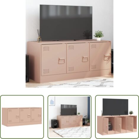 vidaXL Mobile TV rosa -  Mobile Porta TV Rosa 99x39x44 cm in Acciaio