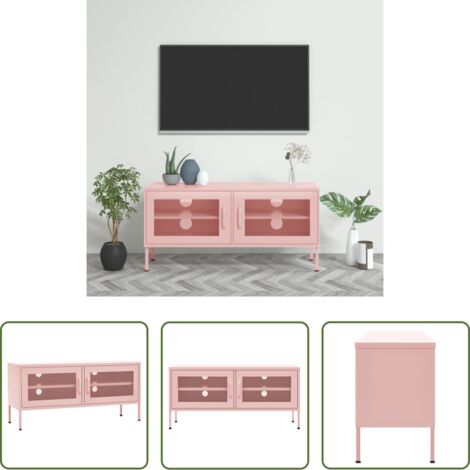 vidaXL Mobile TV rosa -  Mobile TV Rosa 105x35x50 cm in Acciaio