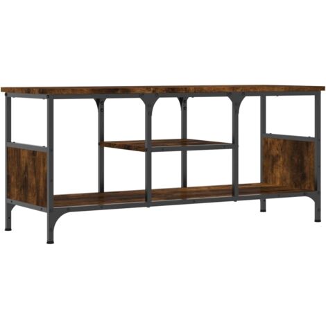 vidaXL Mobile TV Rovere Fumo 100x35x45 cm in Legno Multistrato e Ferro