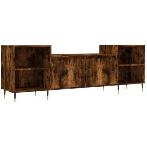 vidaXL Mobile TV Rovere Fumo 160x35x55 cm in Legno Multistrato