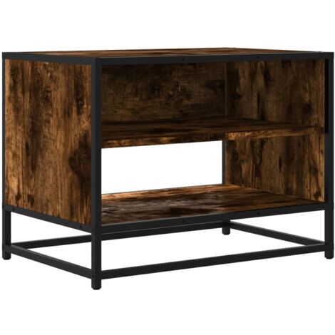 vidaXL Mobile TV Rovere Fumo 61x40x46 cm Legno Multistrato e Metallo