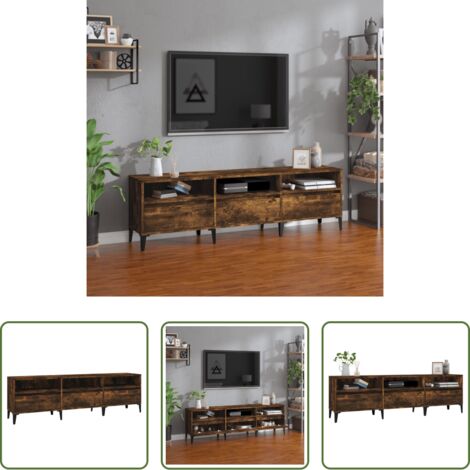 vidaXL Mobile TV Rovere Fumo -  Mobile Porta TV Rovere Fumo 150x30x44,5 cm in Legno Multistrato