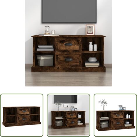 vidaXL Mobile TV Rovere Fumo -  Mobile Porta TV Rovere Fumo 99,5x35,5x48cm in Legno Multistrato