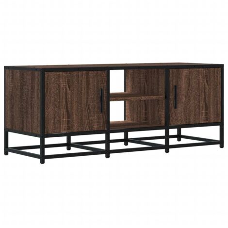 vidaXL Mobile TV Rovere Marrone 100x35x41 cm Legno Multistrato Metallo
