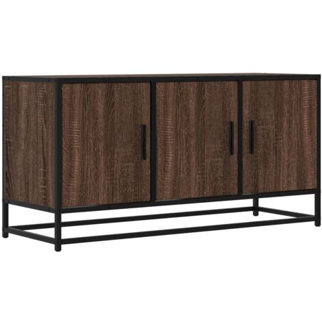 vidaXL Mobile TV Rovere Marrone 100x35x50 cm Legno Multistrato Metallo