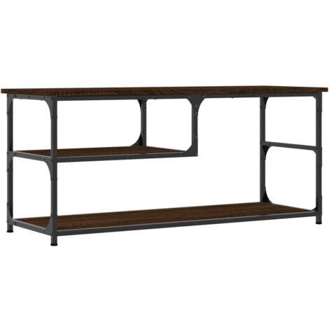 vidaXL Mobile TV Rovere Marrone 103x38x46,5 Legno Multistrato Acciaio