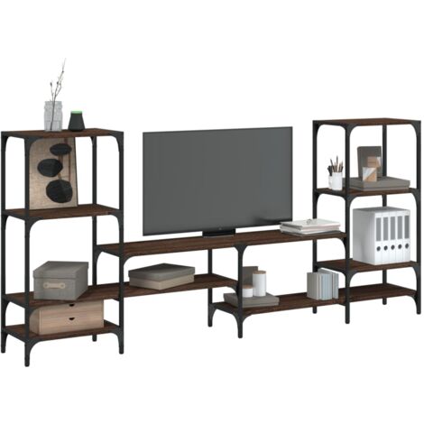 vidaXL Mobile TV Rovere Marrone 206,5x28,5x95 cm in Legno Multistrato