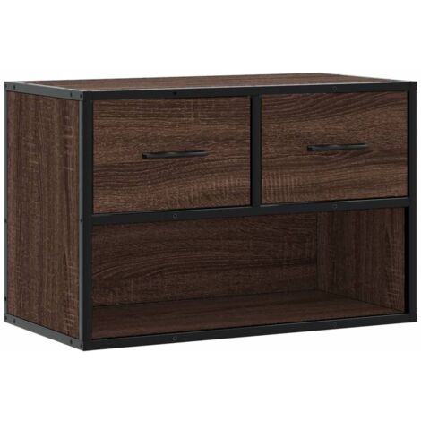 vidaXL Mobile TV Rovere Marrone 60x31x39,5cm in Truciolato e Metallo