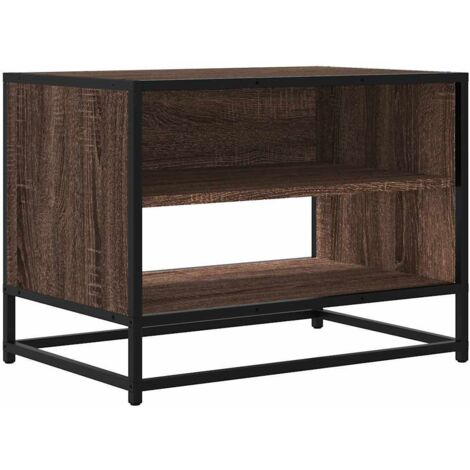 vidaXL Mobile TV Rovere Marrone 61x40x46 cm Legno Multistrato Metallo