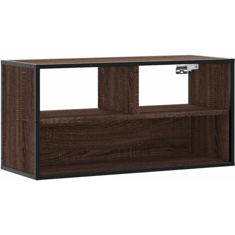 vidaXL Mobile TV Rovere Marrone 80x31x39,5cm Legno Multistrato Metallo