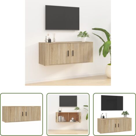 vidaXL Mobile TV rovere -  Mobile Porta TV a Parete rovere sonoma 100x34,5x40 cm