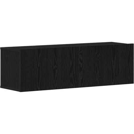 vidaXL Mobile TV Rovere Nero 100 x 30 x 30 cm Legno multistrato