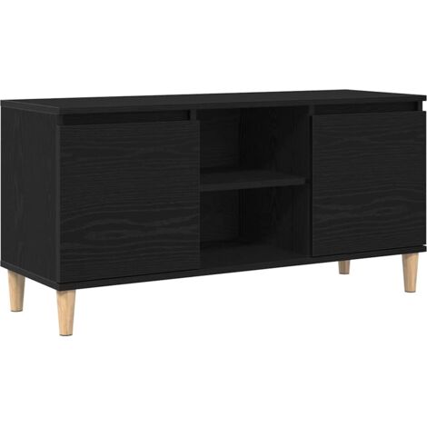 vidaXL Mobile TV Rovere Nero 102 x 35 x 50 cm Legno multistrato