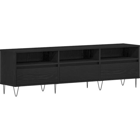 vidaXL Mobile TV Rovere Nero 150 x 30 x 44,5 cm Legno multistrato