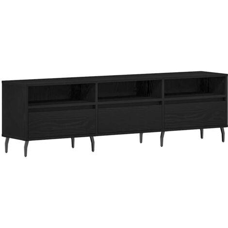 vidaXL Mobile TV Rovere nero 150 x 30 x 44.5 cm Legno multistrato