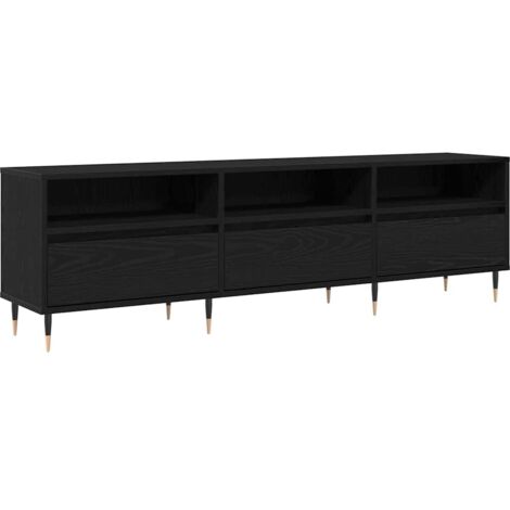 vidaXL Mobile TV Rovere nero 150 x 30 x 44.5 cm Legno multistrato