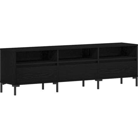 vidaXL Mobile TV Rovere Nero 150 x 30 x 44,5 cm Legno multistrato