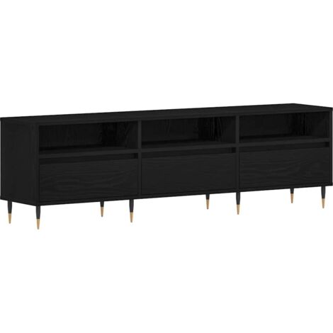 vidaXL Mobile TV Rovere nero 150 x 30 x 44.5 cm Legno multistrato
