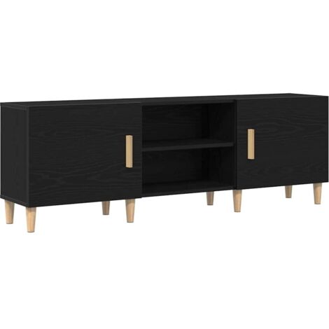 vidaXL Mobile TV Rovere Nero 150 x 30 x 50 cm Legno multistrato