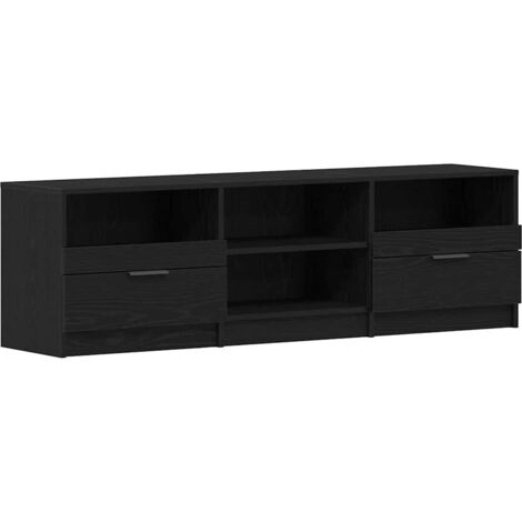 vidaXL Mobile TV Rovere Nero 150 x 33,5 x 45 cm Legno multistrato