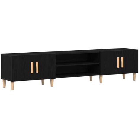 vidaXL Mobile TV Rovere Nero 180 x 31,5 x 40 cm Legno multistrato
