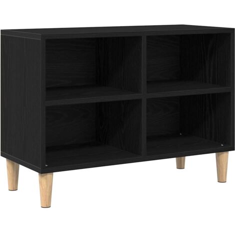 vidaXL Mobile TV Rovere Nero 69,5 x 30 x 50 cm Legno multistrato