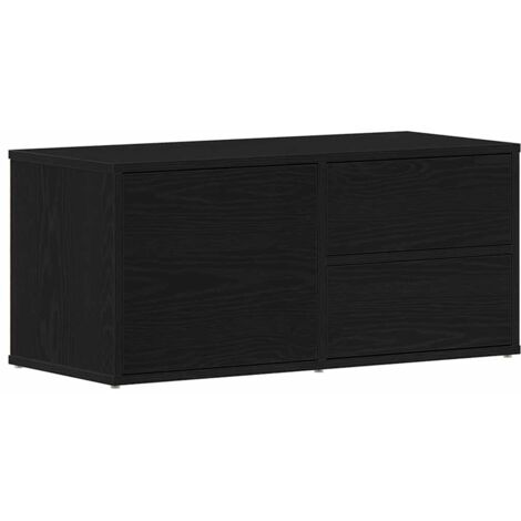 vidaXL Mobile TV Rovere Nero 80 x 34 x 36 cm Legno multistrato
