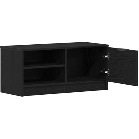 vidaXL Mobile TV Rovere Nero 80 x 35 x 36,5 cm Legno multistrato