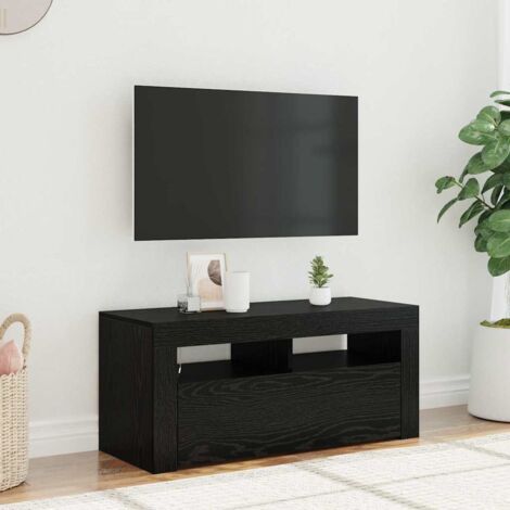 vidaXL Mobile TV Rovere Nero 90 x 35 x 40 cm Legno multistrato