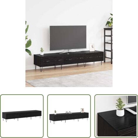 vidaXL Mobile TV rovere nero -  Mobile TV Rovere nero 150 x 36 x 30 cm Legno multistrato