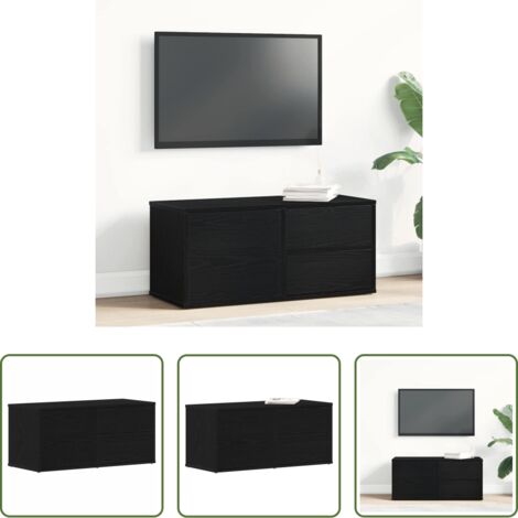 vidaXL Mobile TV Rovere Nero -  Mobile TV Rovere Nero 80 x 34 x 36 cm Legno multistrato
