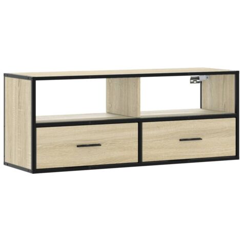 vidaXL Mobile TV Rovere Sonoma 100x31x39,5cm Legno Multistrato Metallo