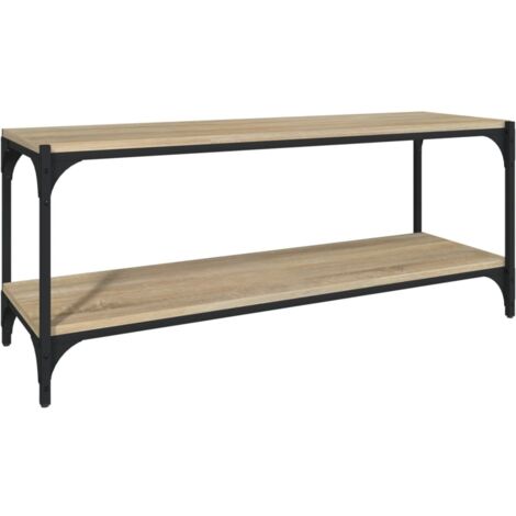 vidaXL Mobile TV Rovere Sonoma 100x33x41cm Legno Multistrato e Acciaio