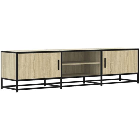 vidaXL Mobile TV Rovere Sonoma 160x35x41cm Legno Multistrato e Metallo