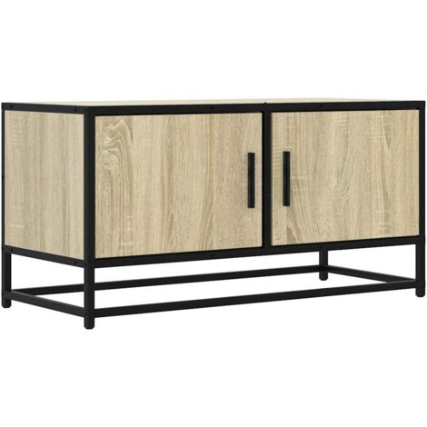 vidaXL Mobile TV Rovere Sonoma 80x34,5x40 cm Legno Multistrato Metallo